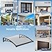 Awning for Door Entrance 40x48 Inch, Polycarbonate Canopy Front Door Awnings Exterior with Separate Drainage, All-Weather UV, Rain & Snow Protection for Porch, Patio, Window, or Deck