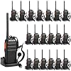 Retevis RT24 Plus Walkie Talkie PMR446 Licenza-Libero 16 Canali CTCSS/DCS Ricetrasmittenti Professionali Walkie Talkie con Auricolare e USB Base di Ricarica (Nero,20 Pezzi)