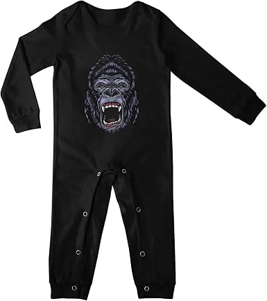 Amazon.com: Bebé Niña Niño Mameluco Peligroso Gorila Enojado Manga Larga  Mono Bebé Algodón Negro : Ropa, Zapatos y Joyería
