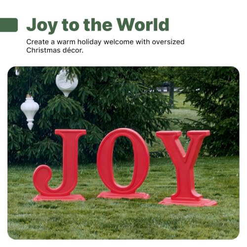 Step2 Large Customizable Outdoor 3-Piece Christmas Joy Decoration, Red - image 2