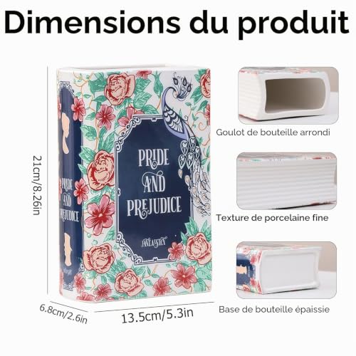 JXAXD Vase à livres, Vase décorative pour livres, Vase en céramique pour livres, Vase à livres pour fleurs, Élégant décor de bibliothèque et de table, Vase à livres esthétique pour décoration de – vue 2