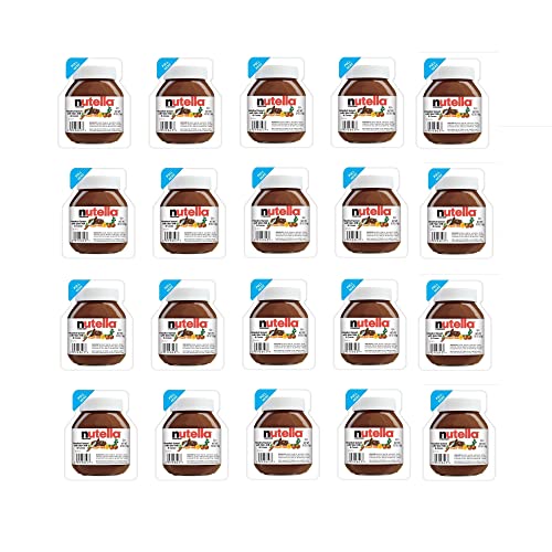 Mini Nutella Cups, 20 Pack of 0.52oz Nutella Mini Cups by Snackivore. Single Serve Nutella Spread.