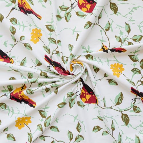 Image of HOMEMONDE Cotton Curtain 10 Feet Long - Printed Room Darkening Long Door Curtain, Rod Pocket Top Style Pack of 2 - (Little Wings, 120 Inch)