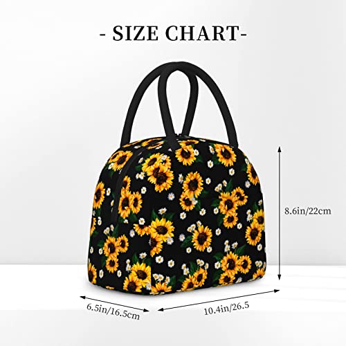Ruvnsr Sunflower Lunch Box Flowers Reusable Cooler Lunch Bags Cute Daisy Floral Insulated Tote Boxes Bag For Work Picnic Outdoor Travel Adult Women Gifts #TOP2
