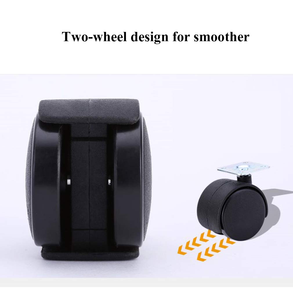 Ruote girevoli in nylon da 1,5"/2" - Ruote girevoli a doppia ruota - 4 pezzi con viti e cacciavite(1.5in No Brake No Brake)