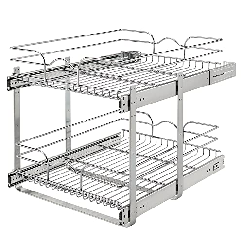 Image of Rev-A-Shelf Pullout Organizer for Cabinets, Min Opening Width of 18 inch