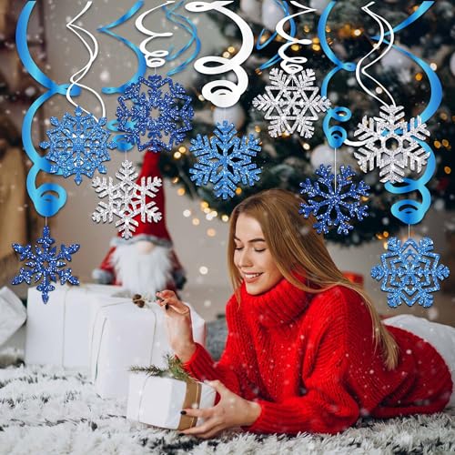 Winter Wonderland Party Decorations,Frozen Party Decorations,Snowflake Hanging Swirl Decorations,Snowman Party Streamers for Birthday Theme Party Together Baby Shower - Image 3