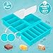 3-Pack Silicone Freezer Trays with Lid,2 Large 2-Cup(500ml)&4 Medium 1-Cup(125ml)&6 Small 1/2-Cup(75ml) Soup Freezer Container Molds,Ice Cube Tray For Meal Prep&Freezing Soup,Stews,Sauces