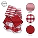 Encasa XO Kitchen Dish Towels Set | Red | Waffle Weave and Flat Hand Tea Towel | 28