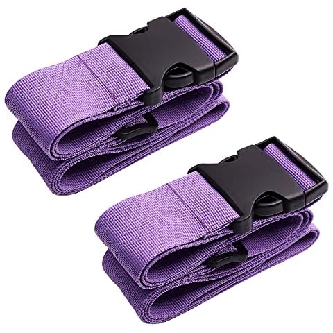 Luggage Straps Adjustable Travel Accessories ​Packaging Bag Suitcase Travel Buckle Belt Packing Non-Slip Belt 2-Pack Purple Cover