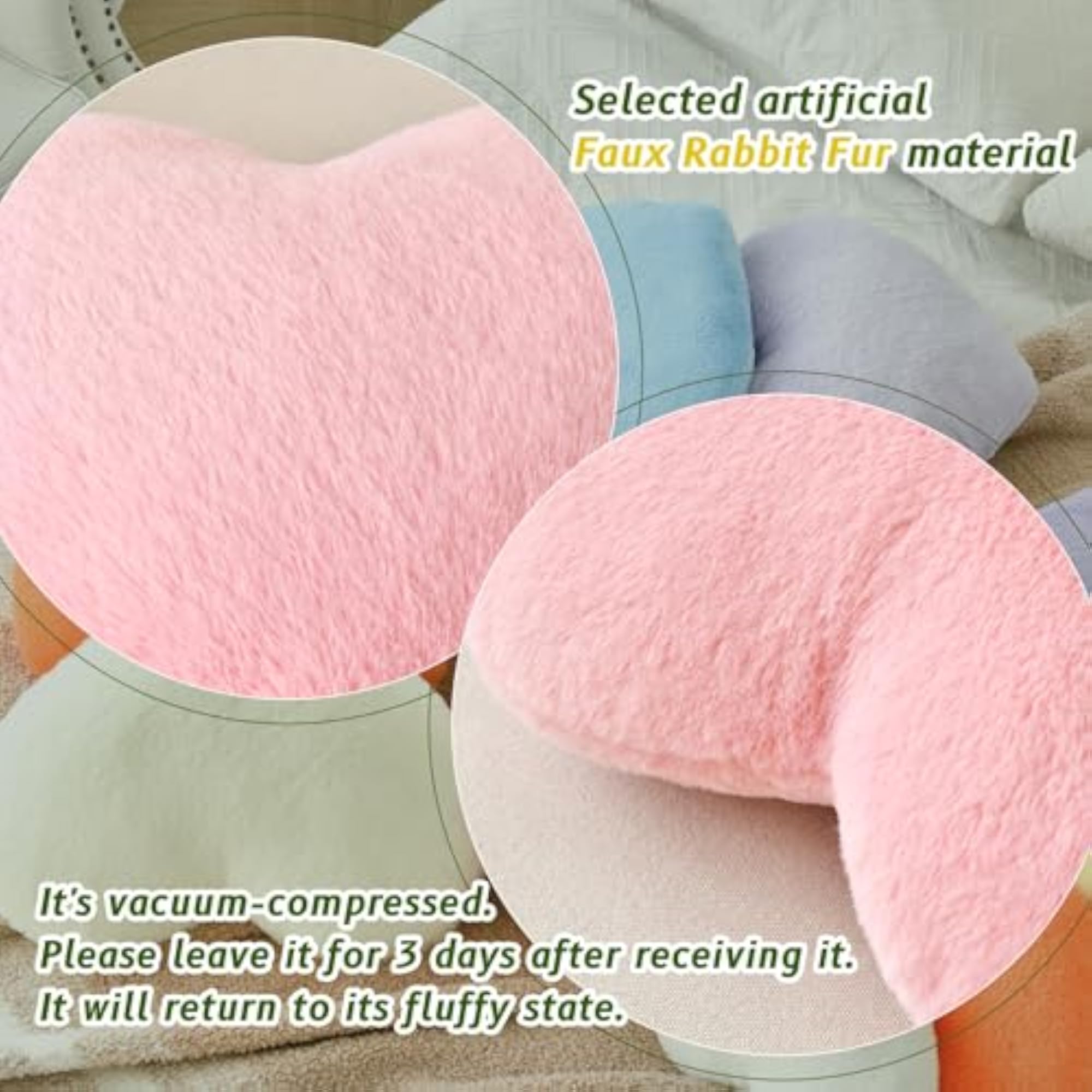 Cute Heart Throw Pillow, Decorative Pillows for Bed