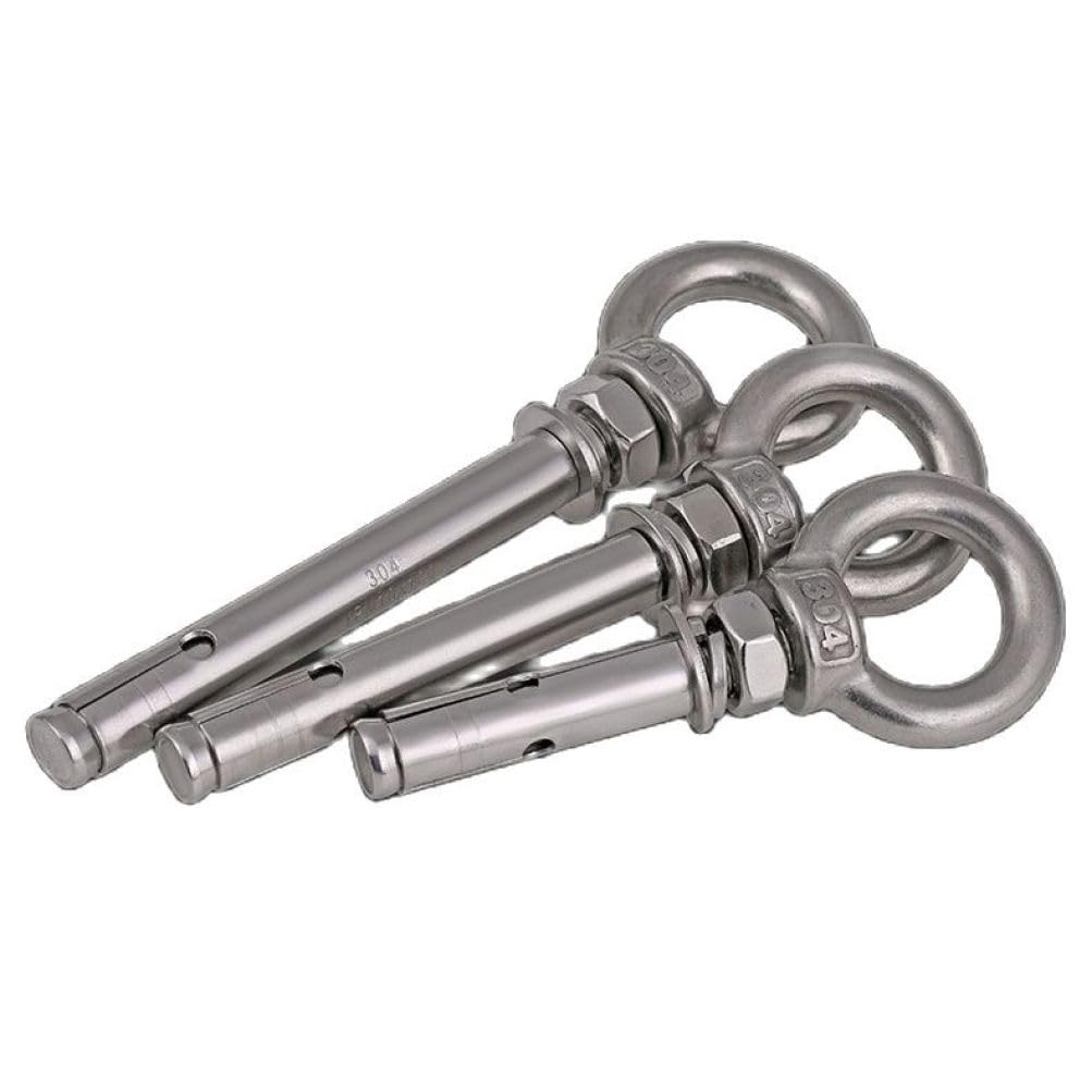 Eye Bolts Heavy Duty,Lifting Shoulder Eye Bolt, 2pcs 304 Stainless Steel Expansion Screw Hook Eyebolt Expansion Bolt Loop Swing Hook(120mm)(90mm)