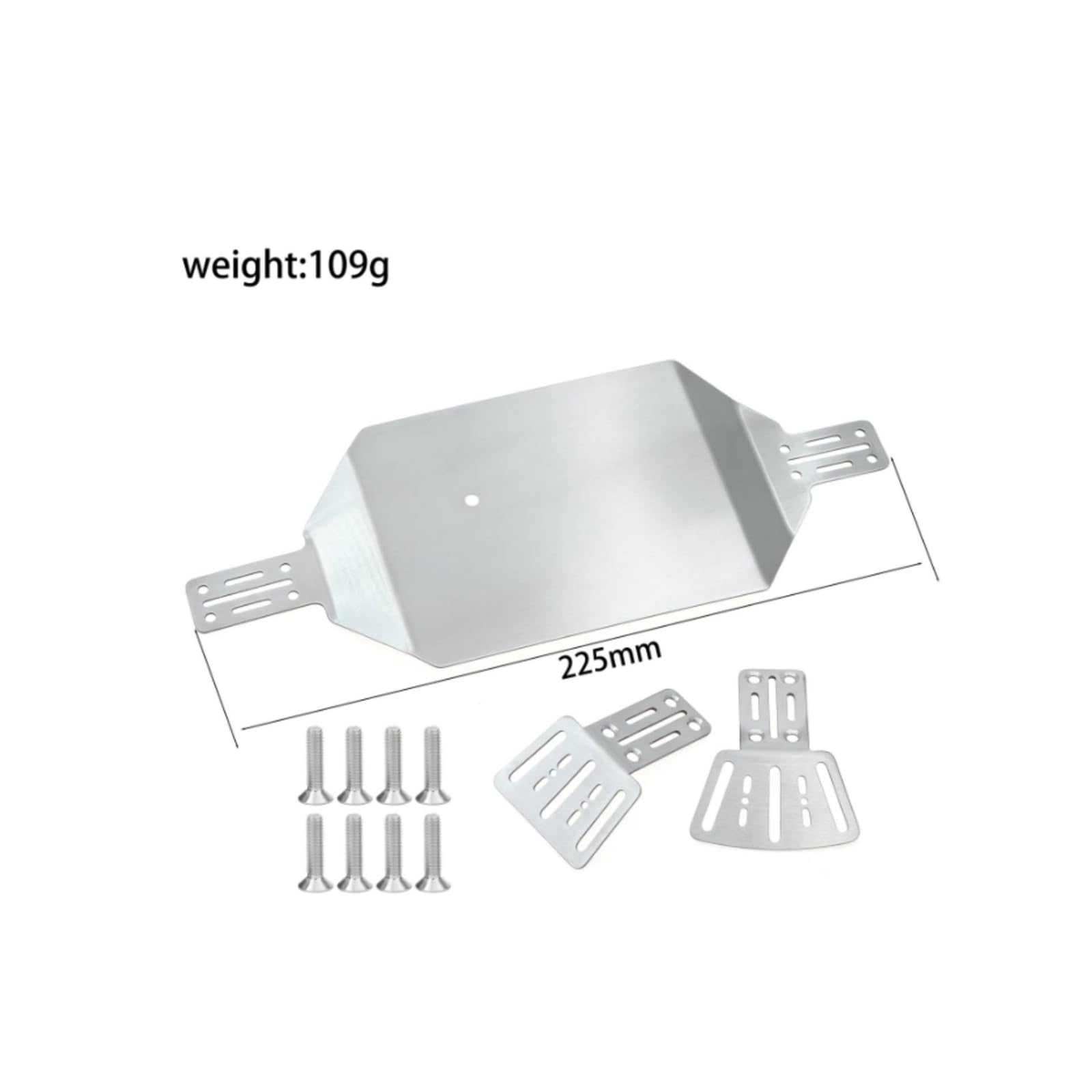 Protector de Chasis para Vehículo RC Placa Guardia Bajo Carrocería Antigolpes Cubierta Inferior en Cepillado con Soportes de Montaje Adecuado para