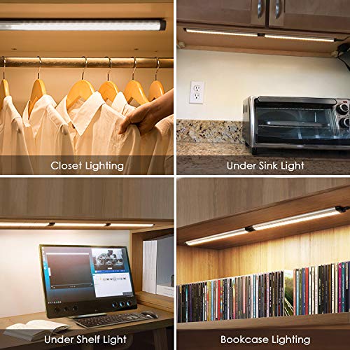 Albrillo Under Cabinet Lighting Kit, Dimmable Under Counter LED Light Strips for Kitchen Closet Shelf Cupboard, Warm White 3000K, Plug-in, 6 Pack - Thumbnail 7
