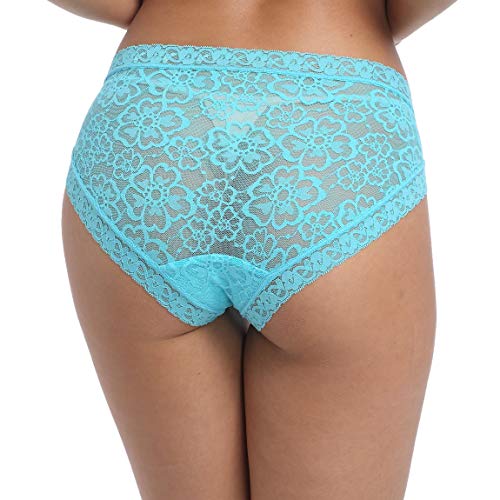 Women's Lace Bikini Brief Underwear Invisible Seamless Half Back Coverage Panties Pack 8 Size XS-2XL4