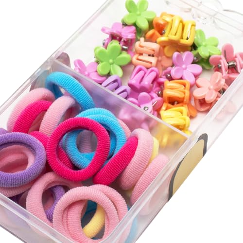 Image of Radhu & Kabby Hair Accessories for Kids | Assorted Hair Ties & Flower Claw Clips in a Box | Ideal for Daily Styling | Travel-Friendly Hair Accessory Kit | Multi-Colour | Set of 2