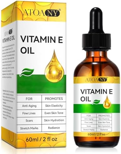 Vitamin E Oil 2 Fl Oz - Vitamin E Oil for Skin, Face, Hair, Body - Natural Antioxidant for Dryness, Wrinkles, Scars & Stretch Marks, Moisturizing and Firming Skin
