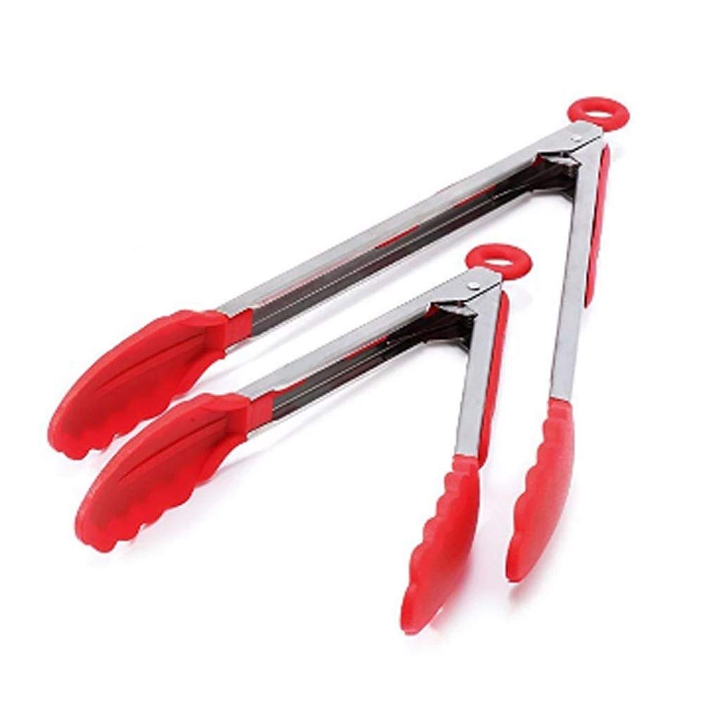 RajoNN Pinzas de Silicona para Barbacoa, Pinzas para Servir Ensalada, Pinzas de Cocina antiadherentes para Barbacoa y Barbacoa