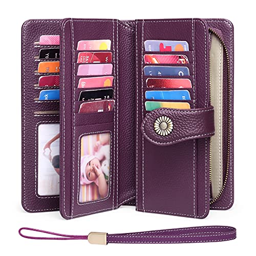 Image of FALAN MULE Wallets for Women Trifold Wristlet Wallets Large Capacity RFID Blocking Ladies Purse Credit Card Holder