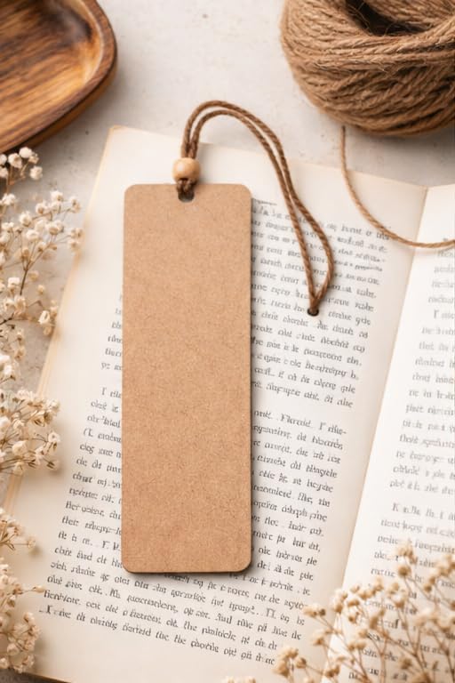 Image of MDF Bookmark Cutouts for Craft - Set of 30 (4x10cm) Plain Wood Sheet Blanks for Painting, Resin Art, Decoupage & DIY School Projects | Rectangular Wooden Tags for Kids & Professional Artists