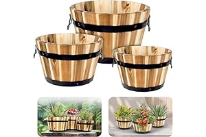 Idzo Wood Bushel Basket Planter for Home Decor