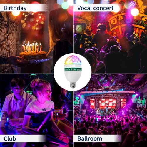 Sunetary E27 Disco Light Bulb Rotating, Led Color Changing Light Bulb Disco Ball Lights Bulb For Parties Indoor Decorations, Birthday, Dj, Bar, Home, Halloween, Christmas, 1 Pack #TOP2