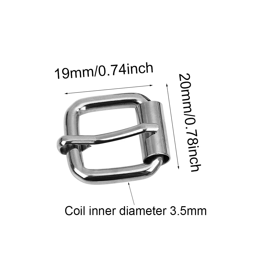 Willoo 30 Pezzi Fibbia in Metallo Argento, Fibbie a Rullo, Fibbie a Rullo in Metallo, Fibbia Ad Ardiglione Hardware per Riparare Borse, Cinture, Artigianato in Pelle (Argento)