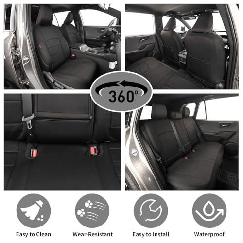 Image of EKR Rav4 Seat Covers Custom Fit for Toyota Rav4 (Hybrid) SE /XSE 2026,Car Seat Cover Full Set for SUV,Water-Resistant, Non-Slip, Easy Clean,Neoprene(Black)