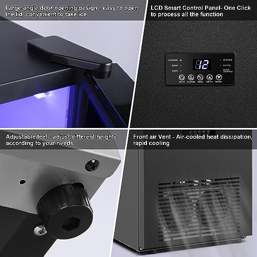 Sozt SDZ45B Upgraded Commercial Ice Maker 130Lbs/24H With 35Lbs Storage Bin, 15 Inch Wide Frosted Black Undercounter/Freestanding Ice Maker Machine thumb #6