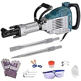Yescom 3600W 1800BPM Electric Demolition Jack Hammer with Double Insulated Motor Casing 2 Chisels Case