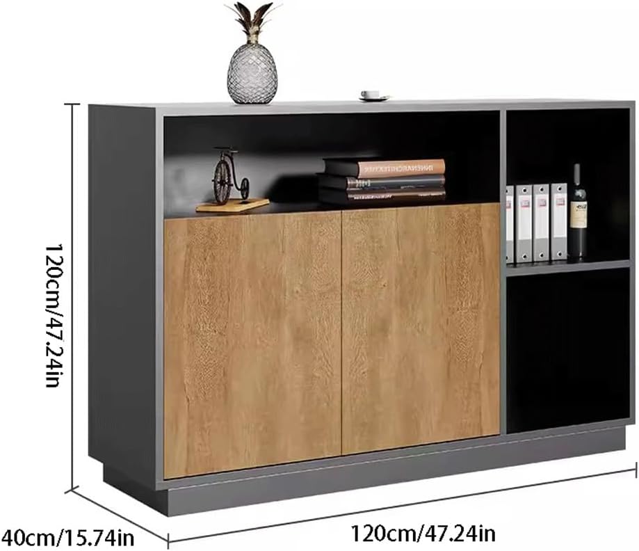 File Cabinet Wooden Lateral File Cabinet Storage Cabinet Printer Stand with 3 Open Storage Racks Dimensions: 47 Inches Filing Cabinet
