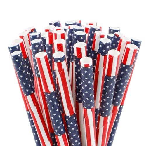 100 pitillos de papel con diseño bandera USA miniatura 1