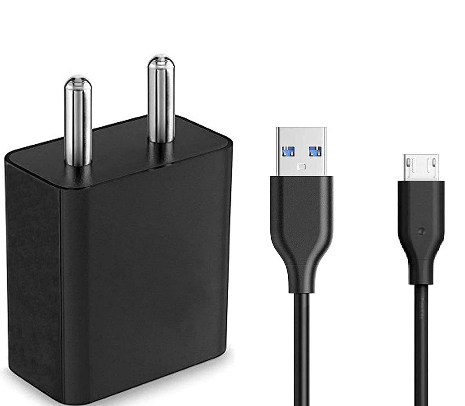Nirsha Fast Charger Compatible with Lenovo A6 Note, Tab M8 (FHD), Tab M8 (HD), M10 FHD REL, Mobile/Wall/Travel/Adapter/Charger with Micro USB Fast Data Sync Charging Cable (2.4 Amp, Black)