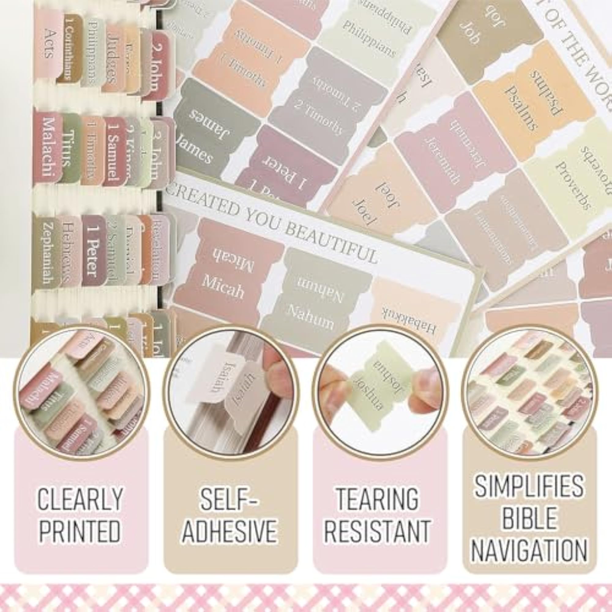 Bible Tabs, 75-Piece Laminated Chapter Index