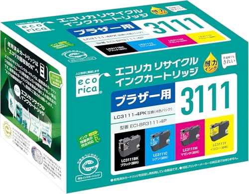 Amazon.co.jp: エコリカ ブラザー LC3111-4PK対応リサイクル