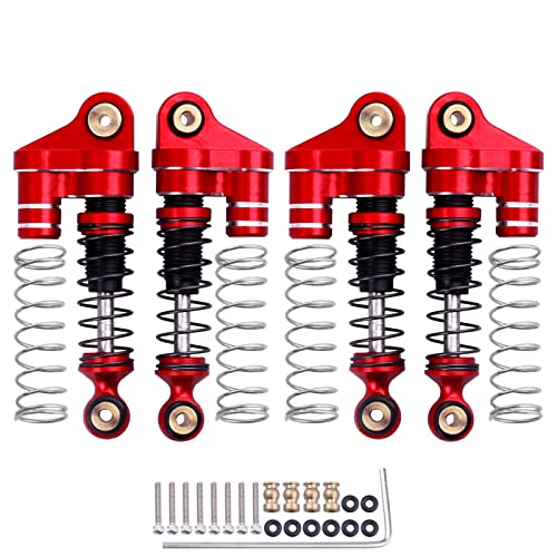 Image of 4pcs RC Mini Shocks Damper for 1 /24 Axial SCX24 AXI90081 Deadbolt RC Crawler Car Upgrades Parts Replacement (Black&Red)