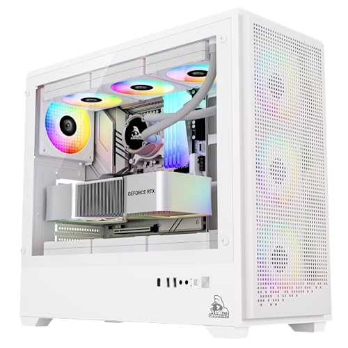 TAG Gamerz Nebula Mid-Tower Computer PC Case/Gaming Cabinet, Front Mesh Panel, 4X Pre-Installed ARGB Fans | Support ATX, M-ATX, ITX | Top 360mm Radiator, Tempered Glass, Supports Up to 9 Fans -White Deal