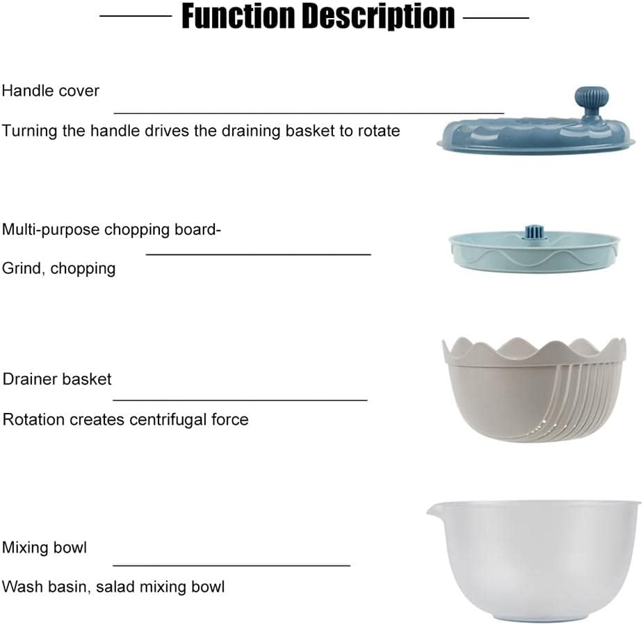 Fruit Spinner,Lettuce Spinner,Fruit Washing Basket Spinner,Salad Washer,Lettuce Spinner,Vegetable Dryer Spinner,9.56" L*9.56" W*7.99" H,Kitchen Tools for Washing Dry Leafy Vegetables.