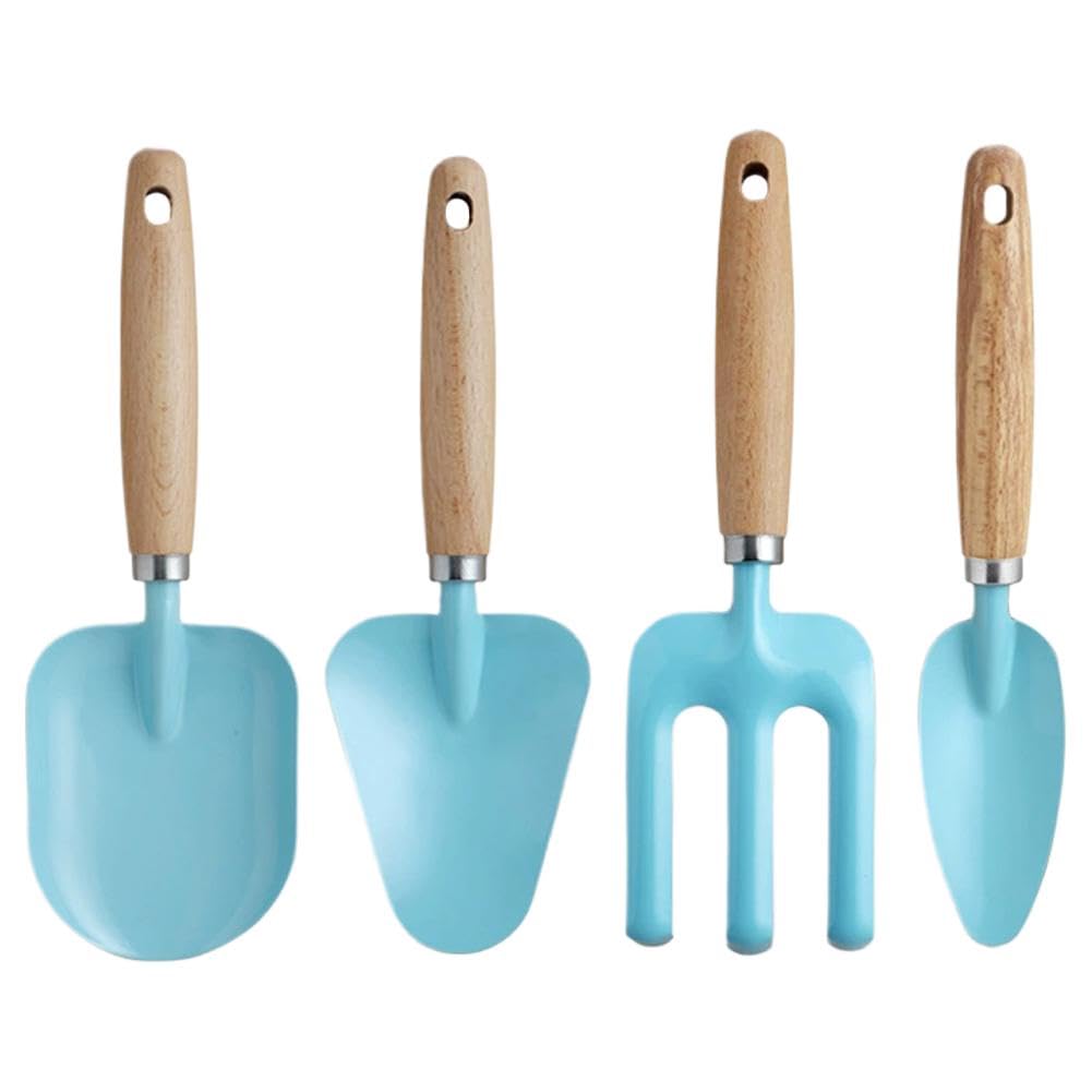 Kids Gardening Tools Set with Sturdy Wood Handles,Children Garden Shovels and Hand Girls For Boys Rounded Rake Ed and