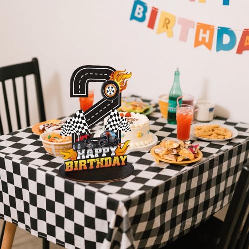 Image of Truck Birthday Number Sign Centerpiece, Truck Wooden Decoration Photo Props for Truck Birthday Decorations (2nd)
