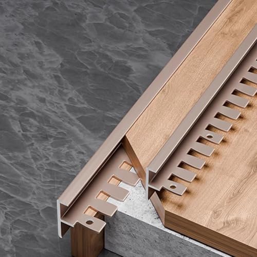 Profilo per gradini in metallo, pieghevole, a forma di F, per laminato, parquet e piastrelle, lunghezza 90 cm, 3 pezzi