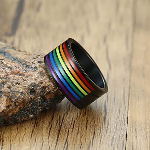 Cadenas de acero inoxidable parejas collar grabado arco iris LGBT 3