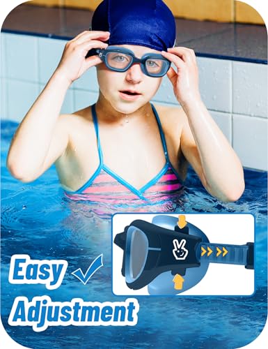 Image of Vvinca Kids Swim Goggles, Swimming Goggles for Kids 3-14 Anti-Fog UV Protection No Leak Pool Glasses for Boys Girls