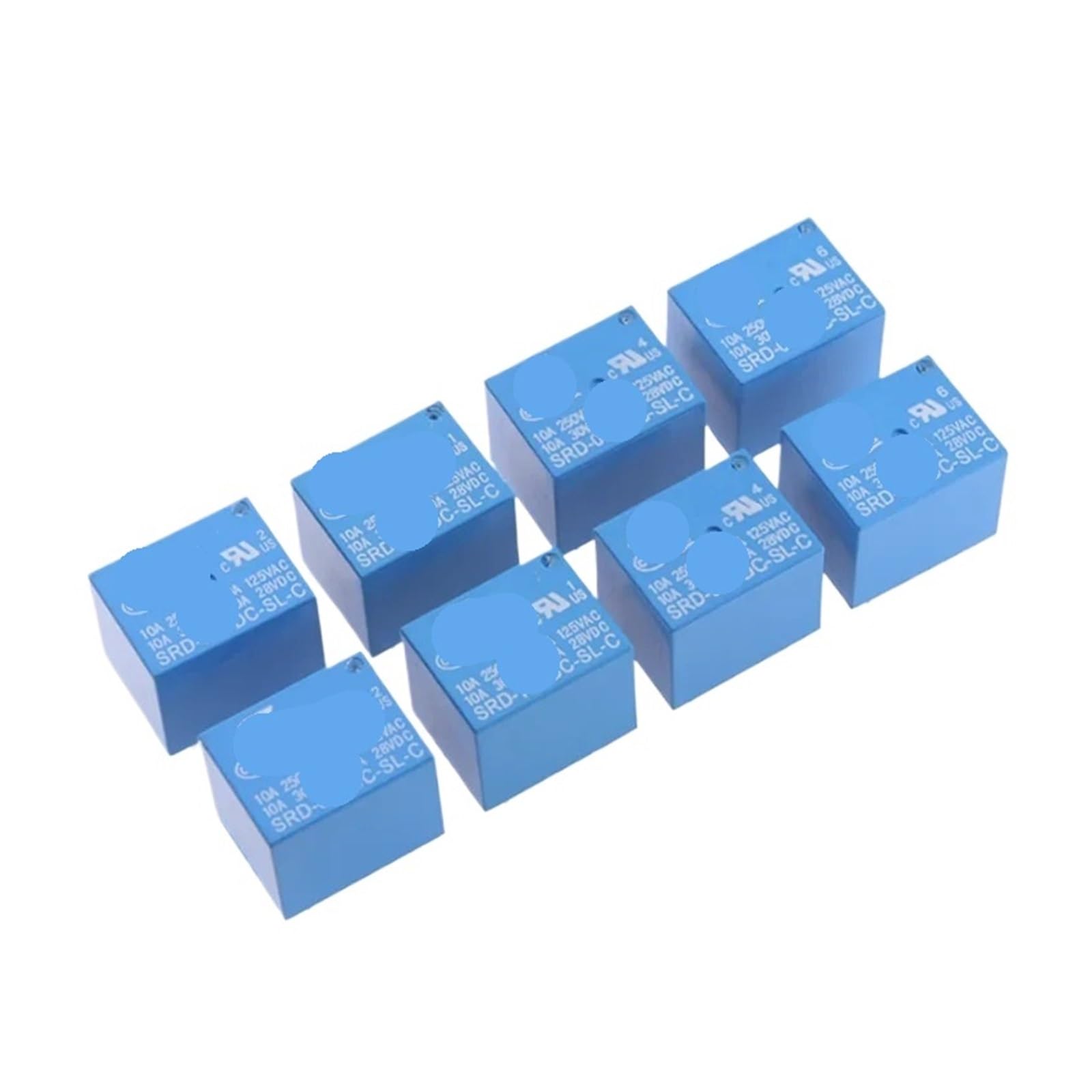 Przekaźnik 5-pinowy, 8 części, 5 V, 6 V, 9 V, 12 V, 24 V, 10 A, 250 V AC(SRD-24VDC-SL-C)