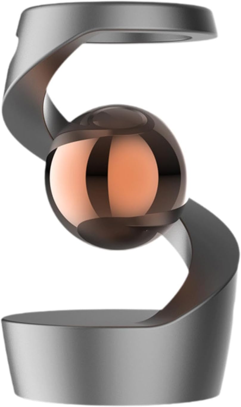 BNF® Gravity Defying Kinetic Desk Toy | Floating Gyroscope for Office Home Decor | Anti Gravity Perpetual Motion Gadget | Unique Aluminum Alloy Gift Rose Gold Ball