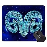 ロックエッジのマウスパッド、星座牡羊座星座デザイン占星術テーマステッチエッジのマウスパッドのテーマ