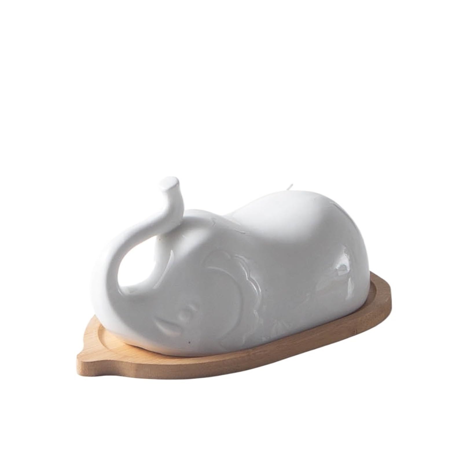 Beurrier en céramique éléphant, récipient à Beurre en Porcelaine Blanche, décoration de Cuisine for la côte est-Ouest pour la Cuisine, la Table à Manger