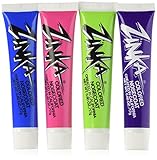 Zinka Colored Sunblock Zinc Waterproof Nosecoat 4 Pack Bundle .6oz Tube - Blue/ Pink/ Green/ Purple