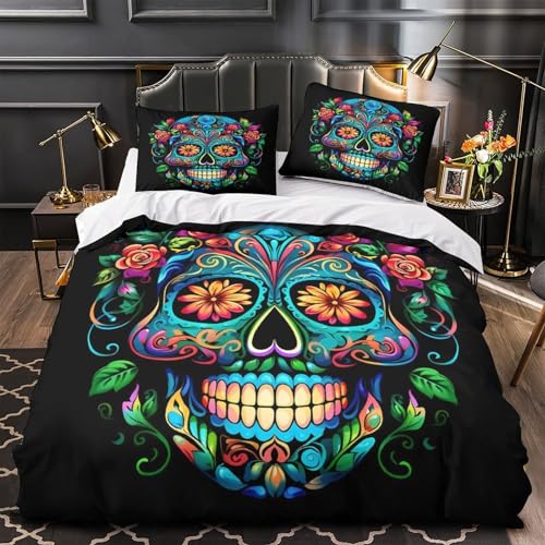Linge de lit style art folklorique mexicain résistant en taille XL