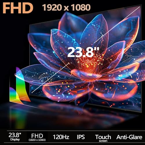 Image of Lenovo ThinkCentre M90a Gen 6 Business All-in-One, 23.8 inch FHD 120Hz Touchscreen, Intel Core Ultra 7 265 vPro, 32GB DDR5, 1TB SSD, Wi-Fi 7, DP, HDMI, 5MP IR Webcam, Windows 11 Pro, AI-Ready, w /Bundle